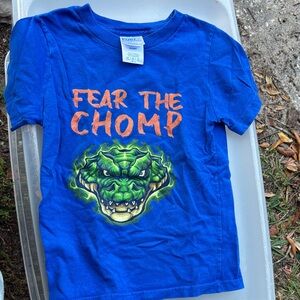 Garanimals Blue Tee with Orange 'Fear the Chomp' Design
